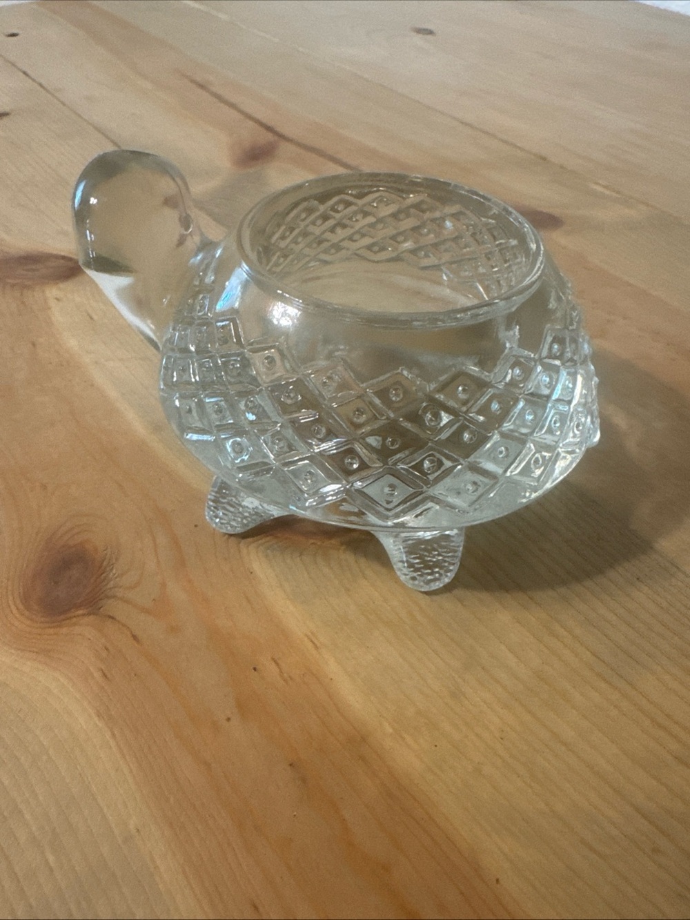 VTG Avon Clear Glass Turtle Votive/Tea light Candle Holder